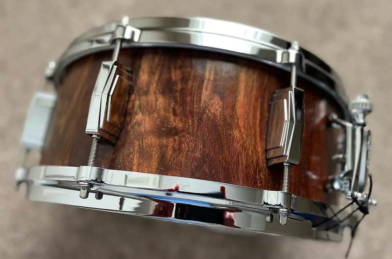 MINT - Daville (Doc Sweeney) 5.75x14 Caribbean Rosewood 8 lug stave, Canopus and extra wires image 1