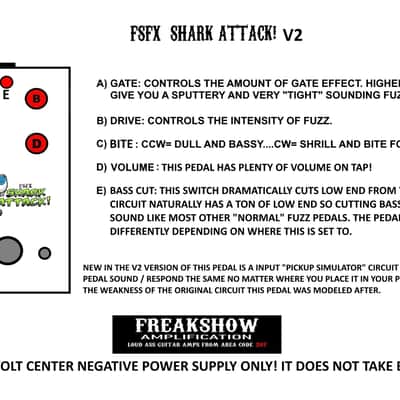 Freakshow Effects Shark Attack! Mammoth clone Bass/Guitar Fuzz NEW VERSION 2!!! image 2