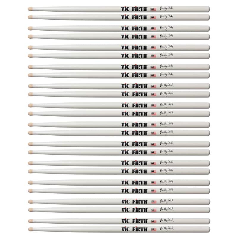 Vic Firth Buddy Rich Wood Tip Signature Drum Sticks (12 Pair Bundle) image 1