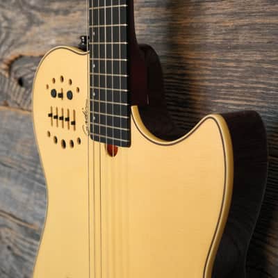 Used Godin Multiac Nylon A/E Guitar - Natural High Gloss w/Bag image 4
