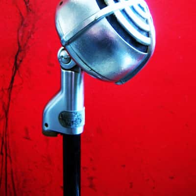 Vintage RARE 1930's Shure 730B crystal cardioid microphone Satin Chrome w Turner TB2 stand Billie Holiday image 6