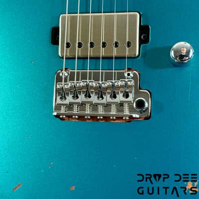 Mayones Aquila Aged V24 S 6 Electric Guitar w/ Case - Monolith Metallic Neon Green Nitro (Aged) image 7