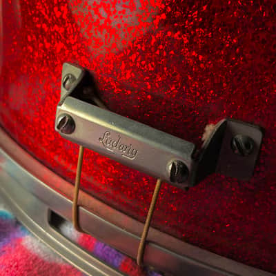 Ludwig No. 491 Pioneer 5.5x14" 6-Lug Snare 1964 - Red Sparkle image 9