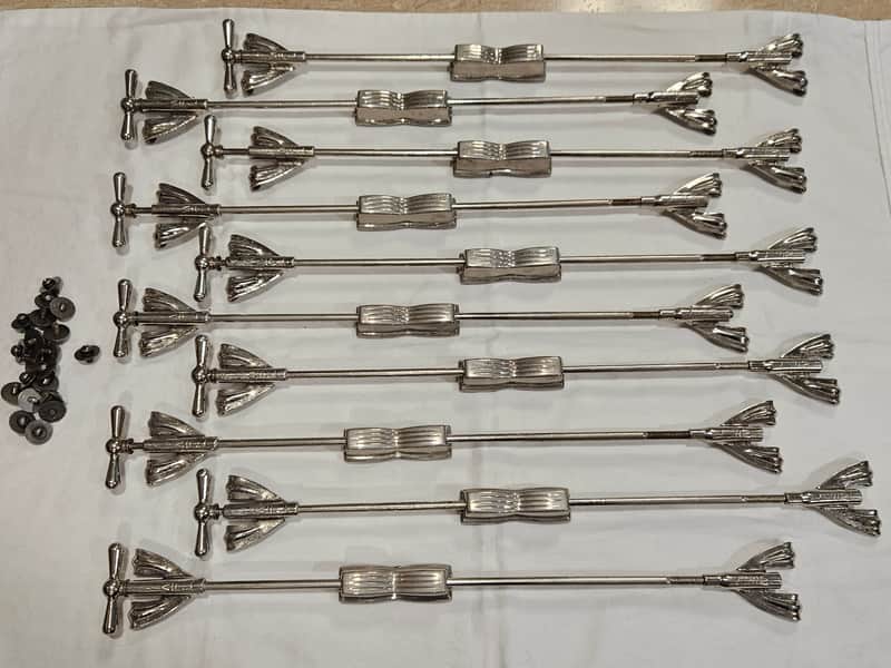 Vintage 1940s-50s WFL Ludwig Bass Drum 10-Lug Single Tension T-Rod Claw Set image 1