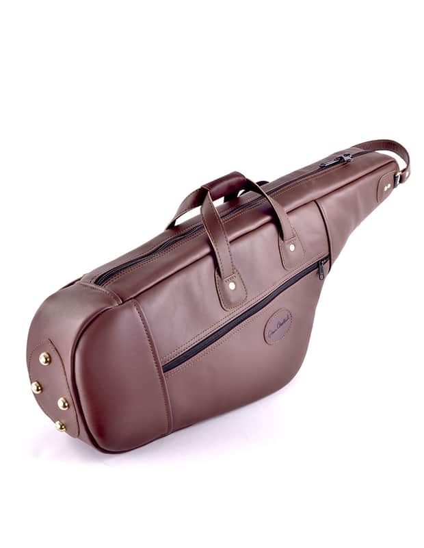 Saxophone Gig Bag - DOUBLE Tenor/Soprano Saxophone - Leather - Glenn Cronkhite image 1