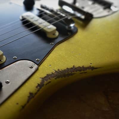American Fender Jaguar Custom Relic Gold Sparkle image 17