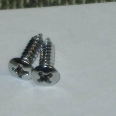 used (lightly relic'd) Gotoh JCB-2 Oval-shaped 2 screws Chrome metal  jack plate - also called JCB-2 Football Shaped 2 screw Chrom jack plate) Chrome plated brass (screws included) from 2010s image 12