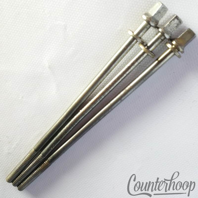 Ludwig/Leedy 3x 4 7/8"Tension T-Rods Snare/Tom Drum Nickel Vintage 30s-40s USA image 1