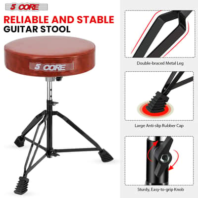 5 Core Drum Throne 3" Padded Drum Seat Height Adjustable Drumming Chair for Practice and Performance image 9