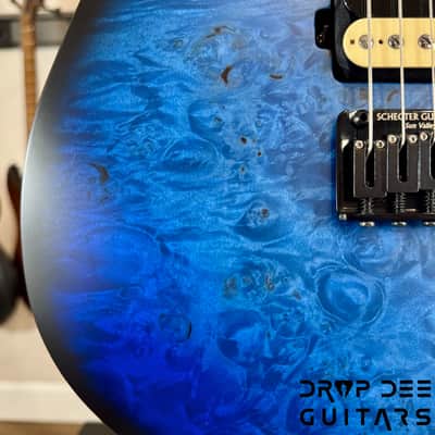 Schecter USA Custom Shop Sunset Custom-II HSS Electric Guitar w/ Case-Ocean Blue Burst Satin image 8