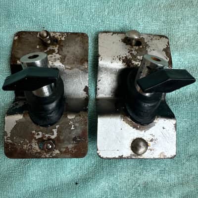 Sonor Pair (two) Vintage Teardrop Phonic Bass Drum Spur Bracket Parts 70s - Metal image 2