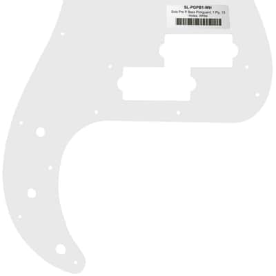 Solo Pro P Bass Style Pickguard, 1 Ply, 13 Holes, White image 3