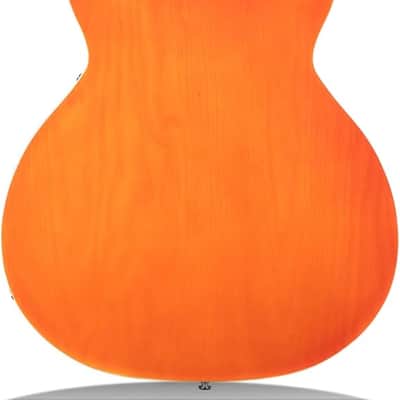 Semi-Hollow Body Electric Guitar Jazz Guitar with F-Hole,Maple neck,humbucker Pickups(Orange) image 2