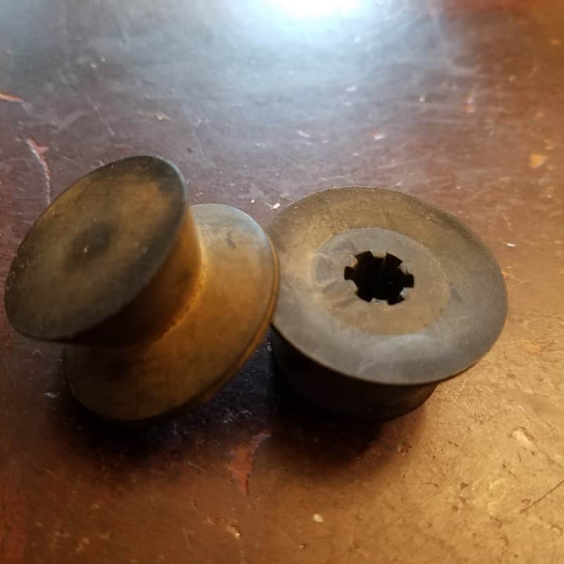 TEAC STRAIGHT-POST Pair (2) R2R Rubber Reel Retainers Nipple Hold-Downs Hub Spool Tape 1960s - black image 1