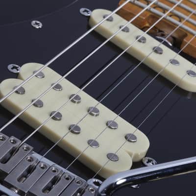 Schecter MV-6 Solidbody Electric Guitar, Gloss Black image 10