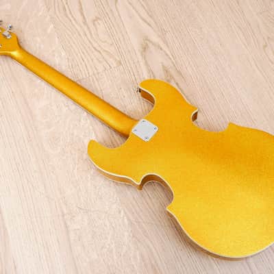 2005 Hallmark Stradette Semi-Hollowbody Electric Guitar Gold Sparkle Mosrite w/ohc image 13