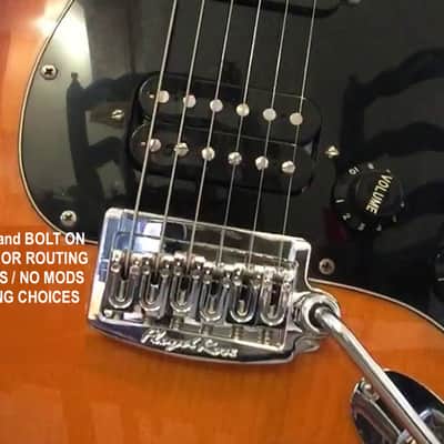 BEST DEAL Floyd Rose Rail Tail  BoltOn Tremolo Fender Stratocaster Guitar chrome RT100W Wide Spacing image 3