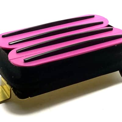 DFG Quad Rails Humbucker, Hot Four Blade Passive 23K Pickup for Bridge or Neck Use ~ Pink with Black Rails image 2