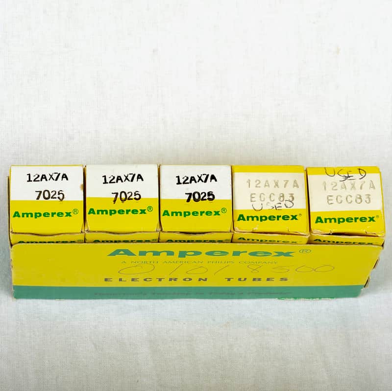 Amperex 7025 / 12AX7 Tube Sleeve – Set of 5 – 3 NOS, 2 Strong Used – All Test High image 1