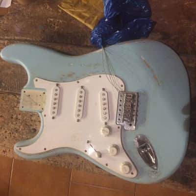 NGS Guitars. Fender LH Body 1995 Blue relic image 2