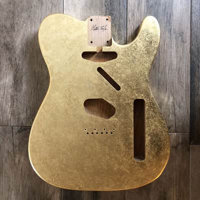 Made to Order - FRANCHIN Mars guitar body Impressionist METALLIC LEAF (Gold/Silver/Copper/Bronze texture) Basswood Poplar Telecaster-Tele-T-Style Made in Italy image 10