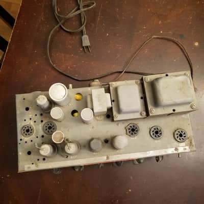 Webster Electric Rare Early Mono Tube PA Amp Mixer 1/4" phone inputs 25 Watt head 6L6 82-25 1950s - Hammered Grey metallic paint image 2