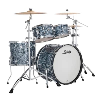 Ludwig NeuSonic Steel Blue Pearl Wrap Rapid MOD2 Drums 14x22_14x16_7x12_6x10 Shell Pack Authorized Dealer image 1