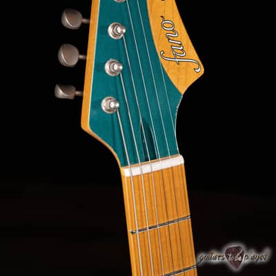Fano JM6 Oltre Maple Fretboard Lollar P-90 Guitar w/ Gigbag – Ocean Turquoise image 5