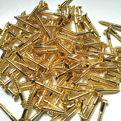 50 Gold 3,5 x 25mm screws for Tremolo or Strap locks image 1