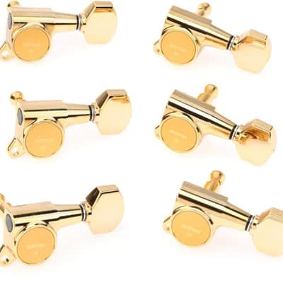 Gotoh SG381-07 Tuning Machine Set - 6 In-line Right-handed  Gold image 2