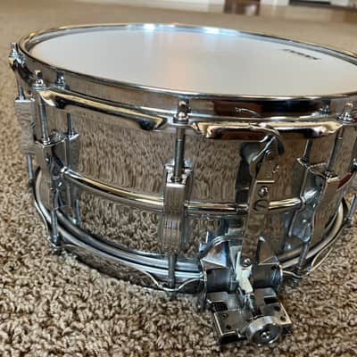 Ludwig No. 411 Super-Sensitive 6.5x14" 10-Lug Aluminum Snare Drum with Keystone Badge 1960 - 1963 - Chrome-Plated image 3