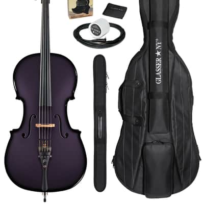 Glasser Carbon Composite Acoustic Electric 5-String Cello Outfit 4/4 size 2020s Purple image 1