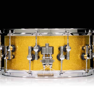 Sonor SQ2 14x6.5 Vintage Maple - Gold Sparkle Chrome Dual Lugs image 2