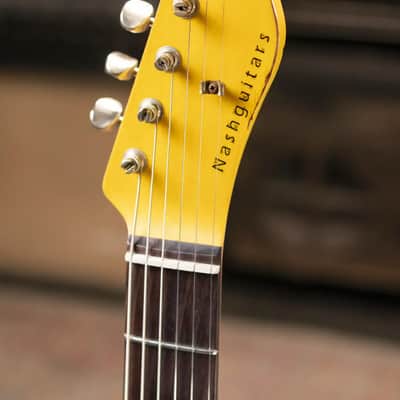 Nash T-63 Double Bound with Bigsby Electric Guitar - Ocean Turquoise Metallic over 2-Tone Burst with Hardshell Case image 5