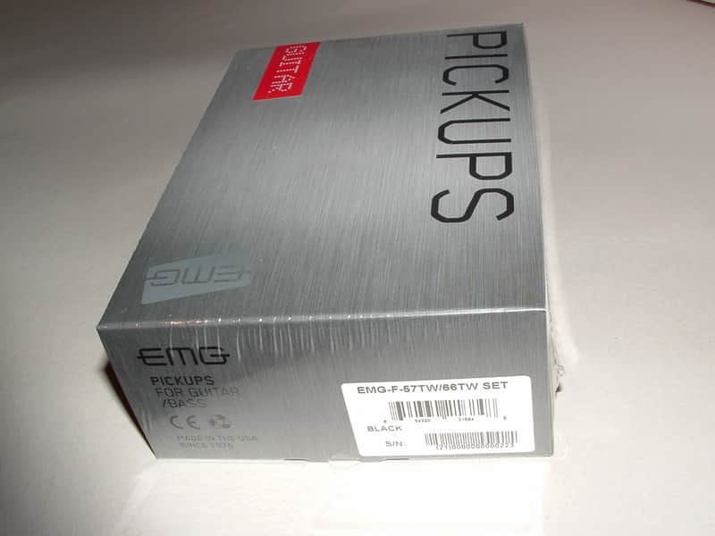 EMG 57TW/66TW Active Humbucker Set F-Spaced (Black) New with Warranty image 1