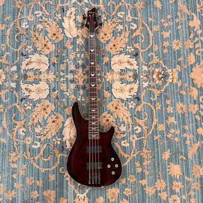 Schecter C-4 Deluxe Active 4-String Bass 2010s - Crimson Red Burst image 5