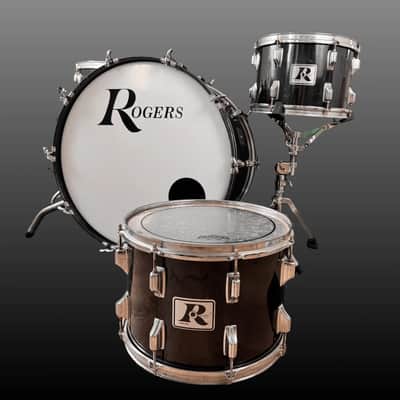 Rogers Big R Drum Kit - Piano Black image 3