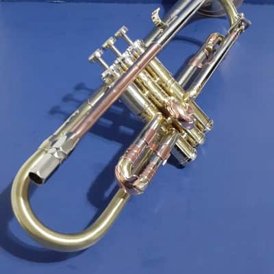 Blessing Flugelhorn & GETZEN Super Deluxe Trumpet W Combo Case & MP's - Clear Lacquer / Raw Brass image 11