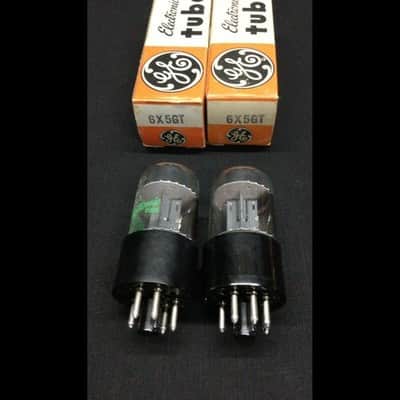 NOS PAIR GE 6X5GT Rectifier Radio Audio Vacuum Tubes Vintage Tested F.9677 image 3