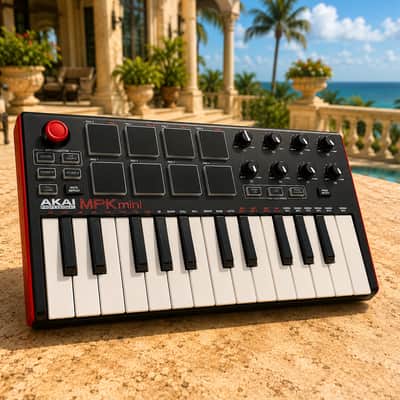 Akai MPK Mini MkII USB MIDI Keyboard Controller w/ USB Cable | Great Condition image 2