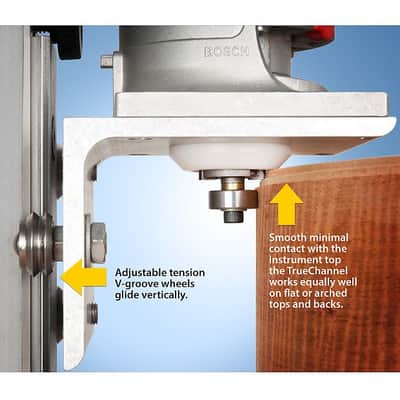 StewMac TrueChannel Binding Router Jig with Guitar Body Cradle and Binding Bit Set image 4