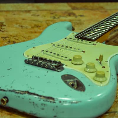 American Fender Stratocaster Relic Nitro Surf Green Custom ShopTexas Specials image 2