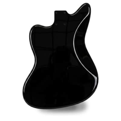 Jazzmaster Guitar Body – Black Gloss – 2 Piece American Alder image 2