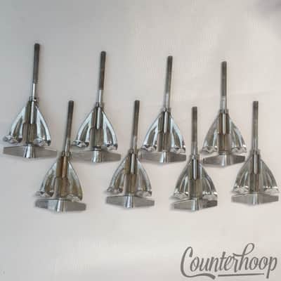 *Ludwig 8x Bass Drum Tension T-Rods+Claws Standard Chrome Vintage 60s-70s USA* image 2