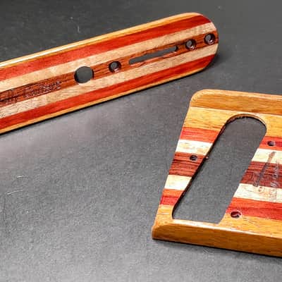 Hillbilly Guitars Custom Exotic Wood Fender Telecaster Bridge w Brass Comp Saddles image 3
