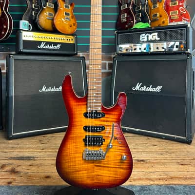 Harley Benton Fusion-III HSS Roasted Flamed Bengal Burst Electric Guitar image 1