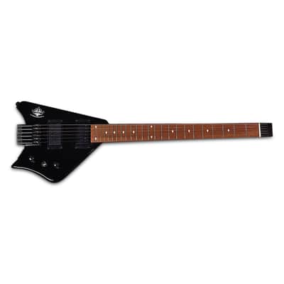 BootLegger Guitar Spade Black Headless With Stiletto Case & Flask image 21