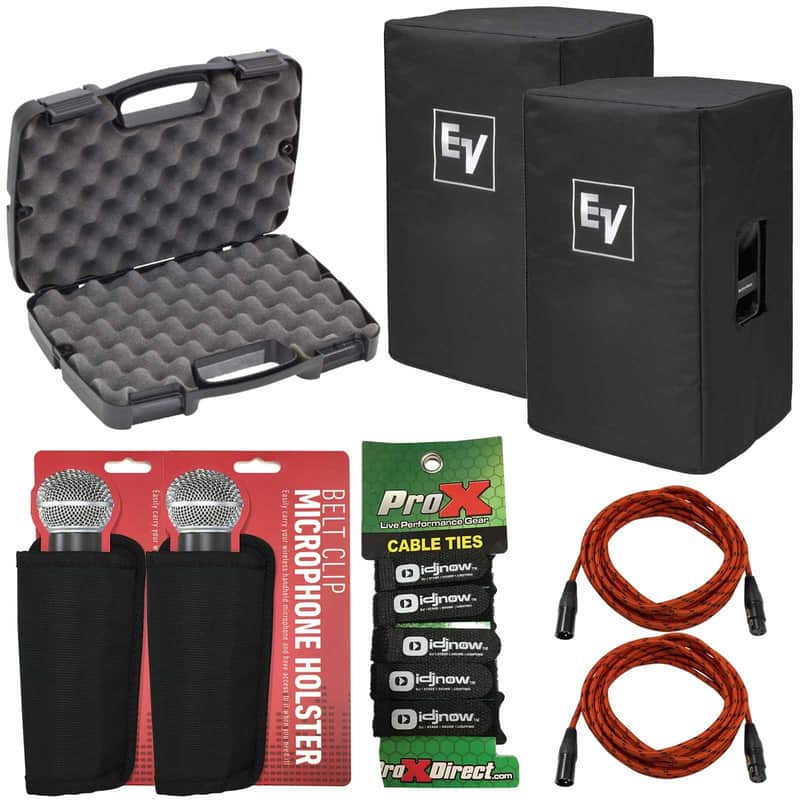 Electro Voice EKX-12-CVR Speaker Covers Pair w Case & XLR Cables image 1
