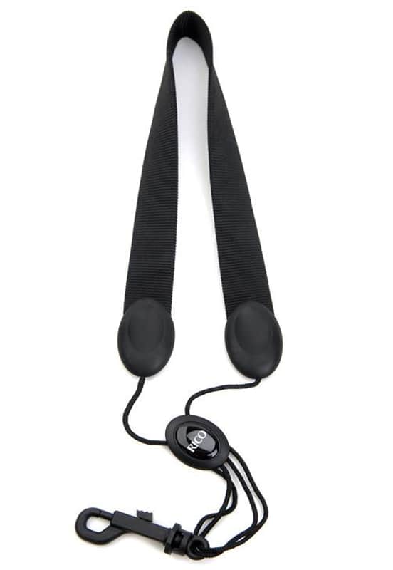 Rico Saxophone Strap, Soprano/Alto, Black Nylon, Snap Hook image 1