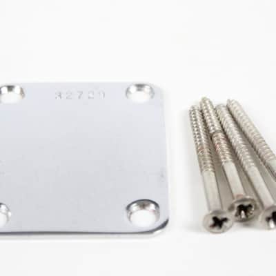 1958 Fender Stratocaster/Telecaster/Jazzmaster/Esquire/Jazz/Precision Bass 4-Bolt Pre-CBS 1950s USA Neck Plate image 2
